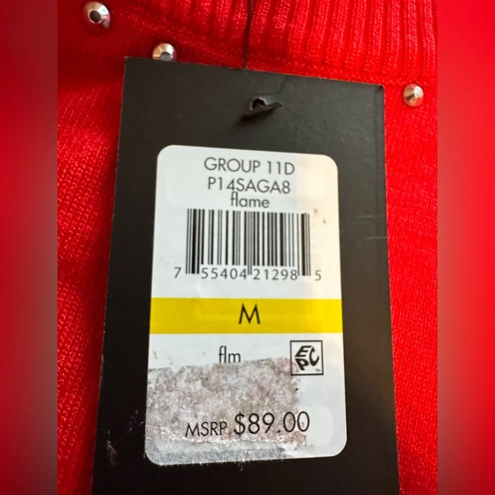 DKNY Women’s Crew neck Stud‎ Trim, Split Hem Sweater NWT Size M - Picture 9 of 10